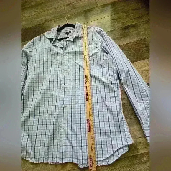 BANANA REPUBLIC mens dress shirt, blue and white, size xxl 18-18  1/2, slim fit - Picture 5 of 7